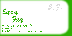 sara fay business card